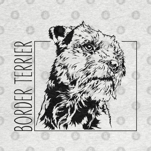 Funny Proud Border Terrier dog portrait by wilsigns